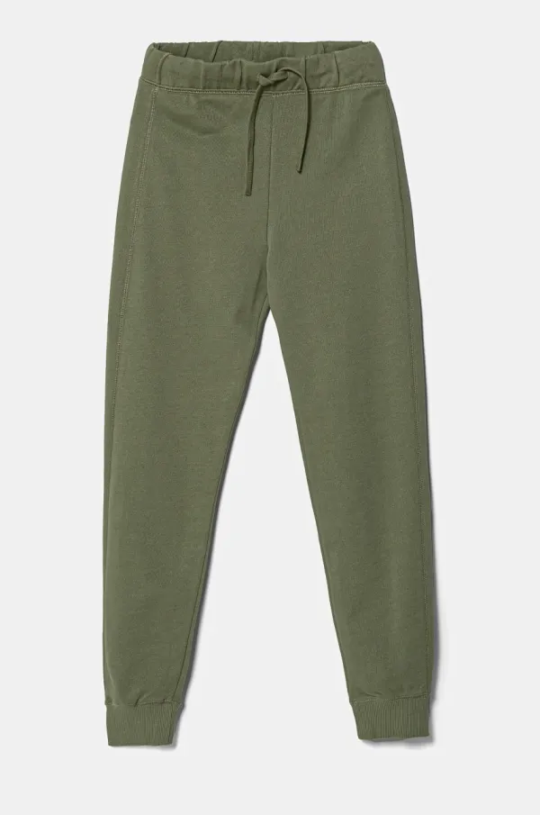 United Colors of Benetton Dječji pamučni donji dio trenirke United Colors of Benetton boja: zelena, s tiskom, 3J68CF058