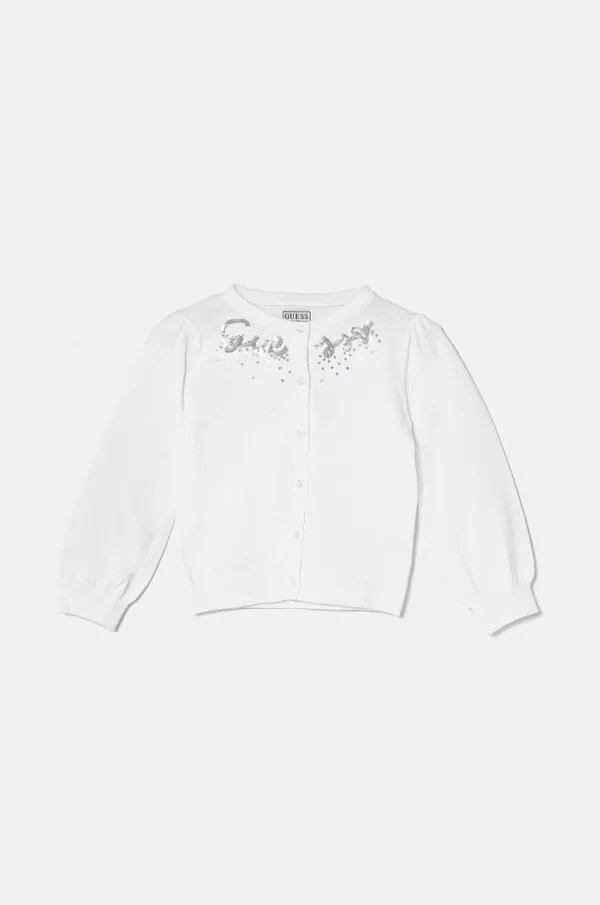 Guess Dječji pamučni kardigan Guess boja: bež, lagani, K5RR03 Z3820