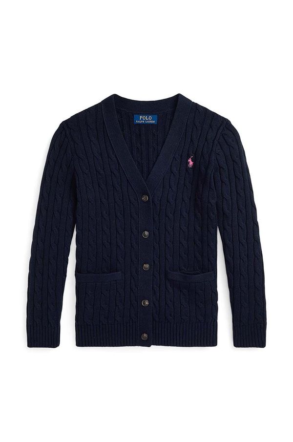 Polo Ralph Lauren Dječji pamučni kardigan Polo Ralph Lauren boja: tamno plava, lagani, 313950765001