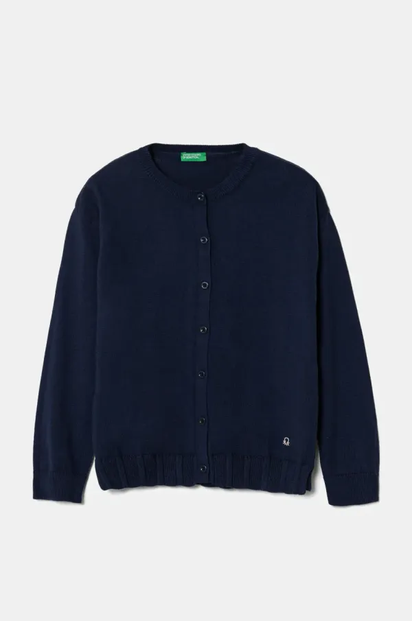 United Colors of Benetton Dječji pamučni kardigan United Colors of Benetton boja: tamno plava, lagani, 1098C500R