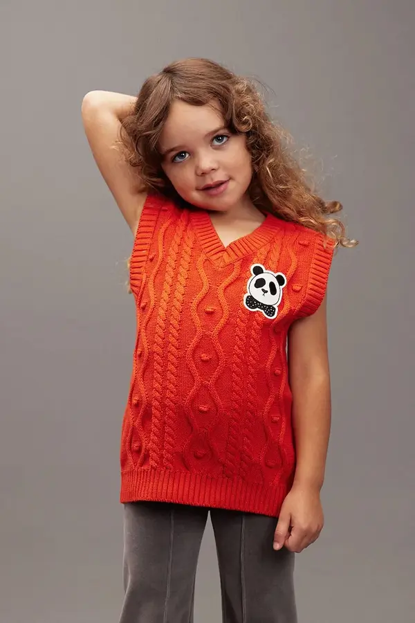 Mini Rodini Dječji pamučni prsluk Mini Rodini Panda