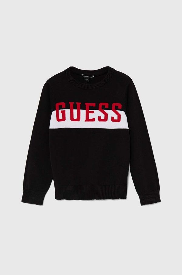 Guess Dječji pamučni pulover Guess boja: crna, L4YR03 Z2NN0