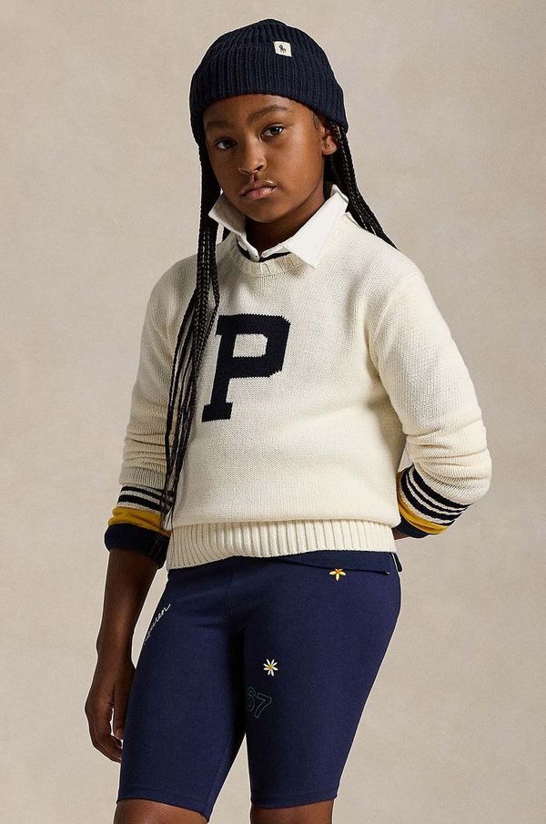 Polo Ralph Lauren Dječji pamučni pulover Polo Ralph Lauren boja: bež, 313950814001