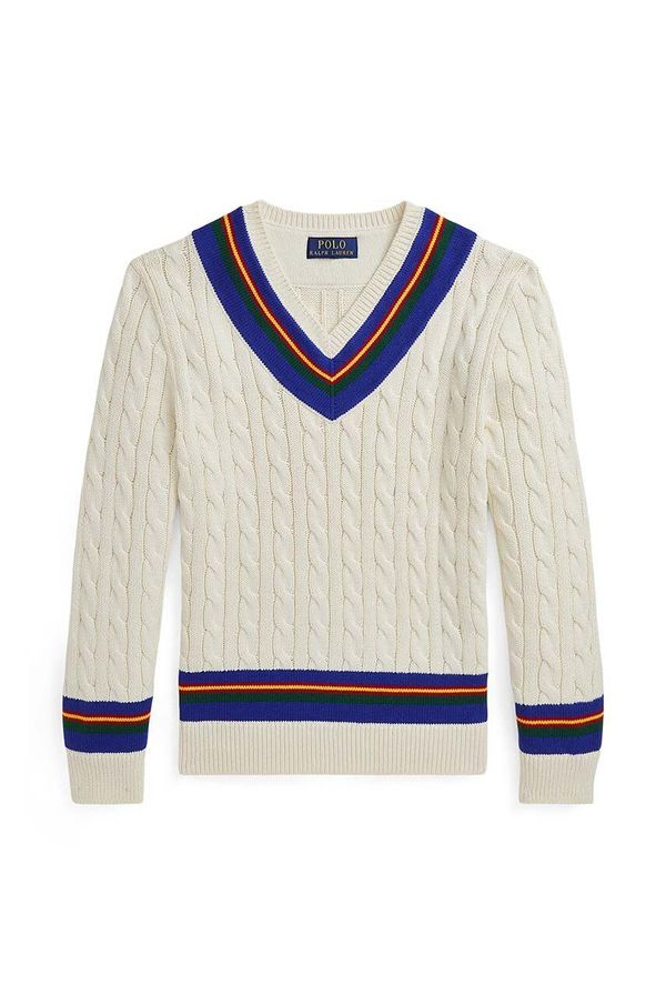 Polo Ralph Lauren Dječji pamučni pulover Polo Ralph Lauren boja: bež, 323951447001