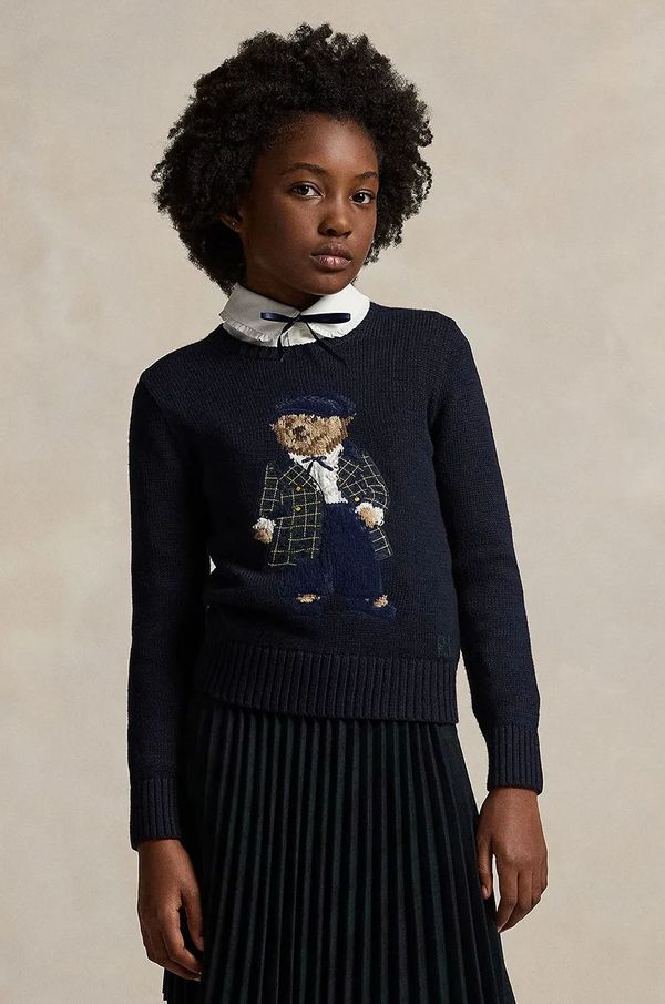 Polo Ralph Lauren Dječji pamučni pulover Polo Ralph Lauren boja: tamno plava, 313951750001