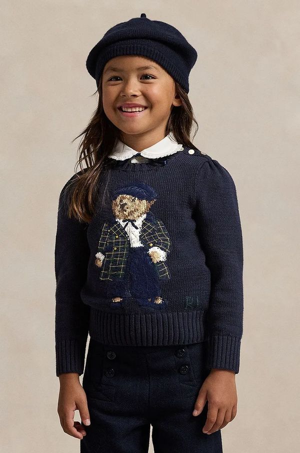 Polo Ralph Lauren Dječji pamučni pulover Polo Ralph Lauren boja: tamno plava, topli, 312951750001