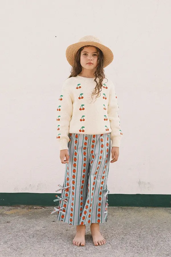 Tinycottons Dječji pamučni pulover Tinycottons MINI CHERRIES SWEATER