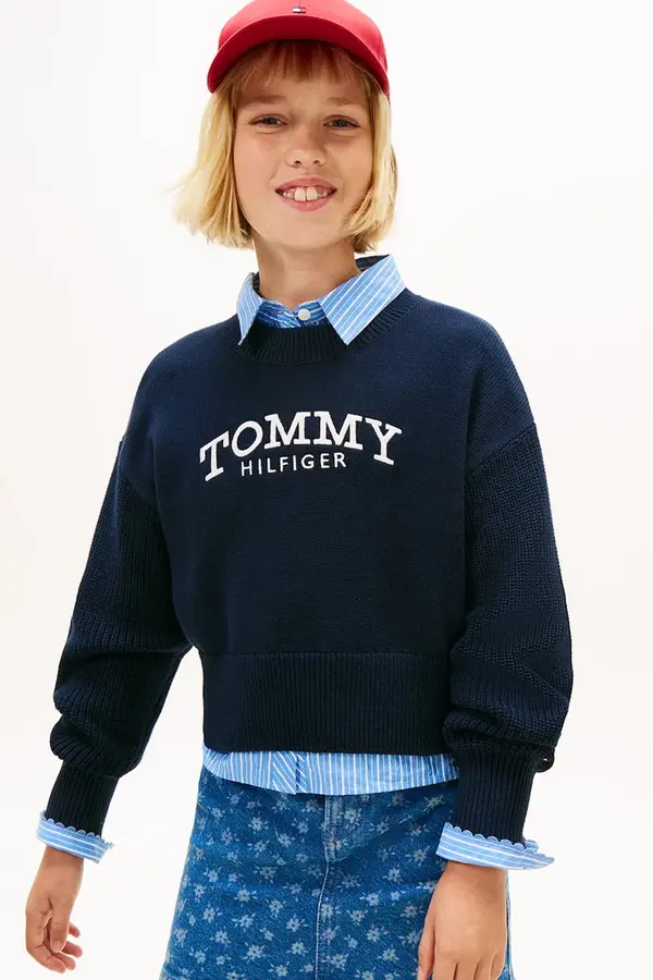 Tommy Hilfiger Dječji pamučni pulover Tommy Hilfiger