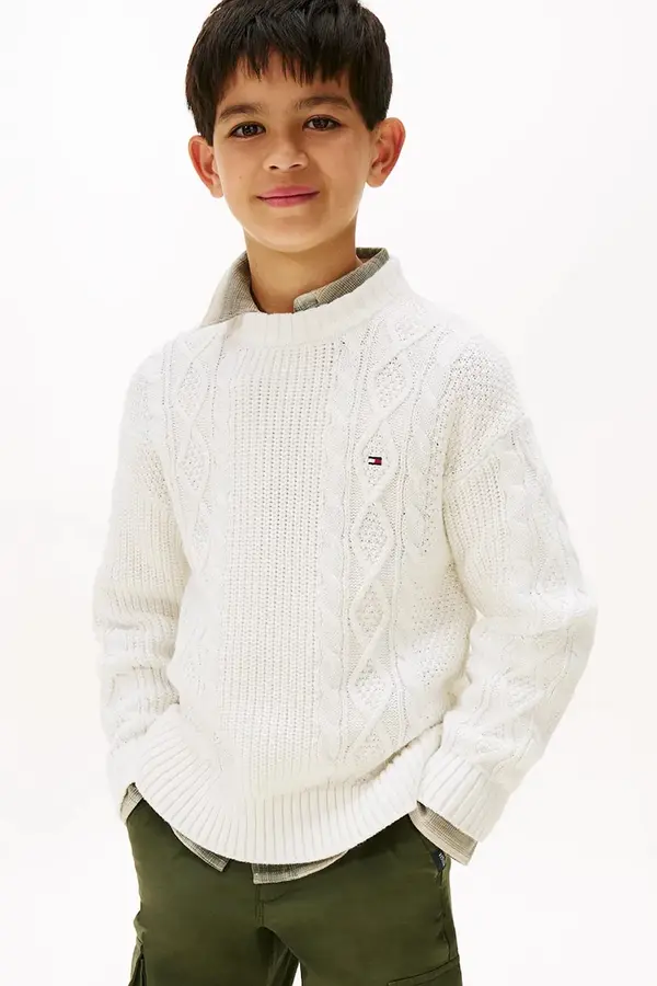 Tommy Hilfiger Dječji pamučni pulover Tommy Hilfiger