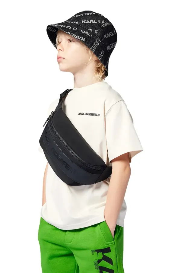 Karl Lagerfeld Dječji pamučni šešir Karl Lagerfeld boja: crna, pamučni, Z30399