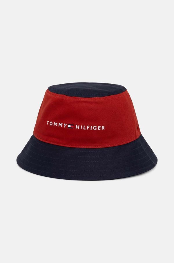 Tommy Hilfiger Dječji pamučni šešir Tommy Hilfiger boja: crvena, pamučni, AU0AU01625