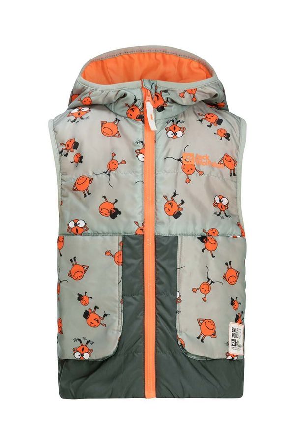 Jack Wolfskin Dječji prsluk Jack Wolfskin SMILEYWORLD AOP VEST boja: siva