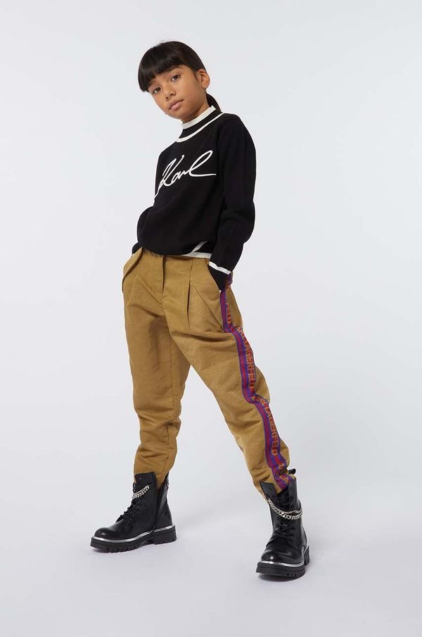 Karl Lagerfeld Dječji pulover s dodatkom kašmira Karl Lagerfeld boja: crna, Z30218