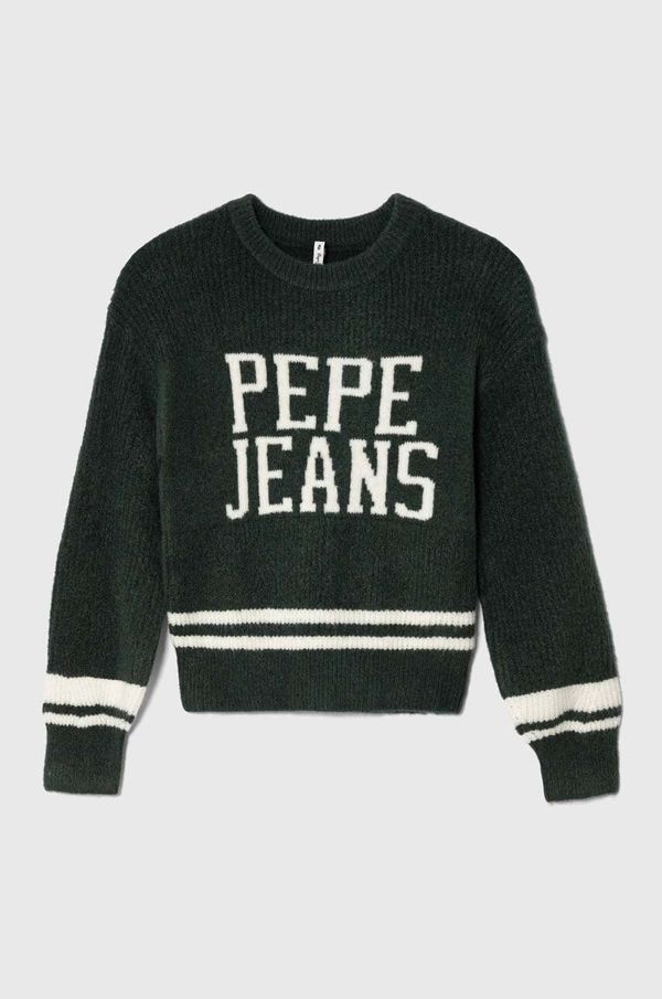 Pepe Jeans Dječji pulover s postotkom vune Pepe Jeans boja: zelena, topli