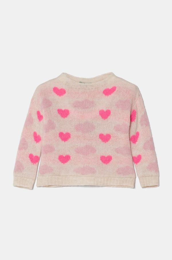 United Colors of Benetton Dječji pulover s postotkom vune United Colors of Benetton boja: bež, topli, 106QH102H