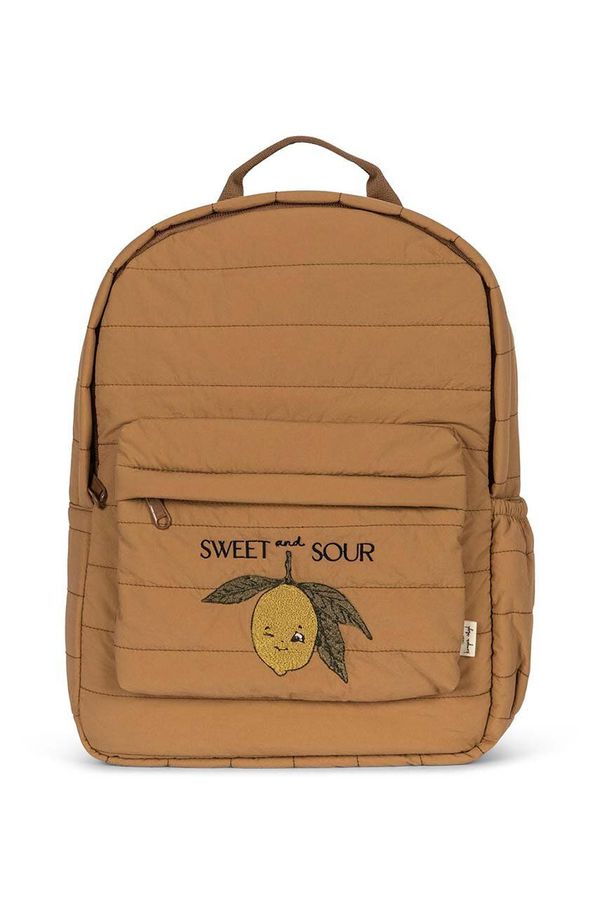 Konges Sløjd Dječji ruksak Konges Sløjd JUNO QUILTED BACKPACK MIDI boja: smeđa, veliki, s aplikacijom, KS101249