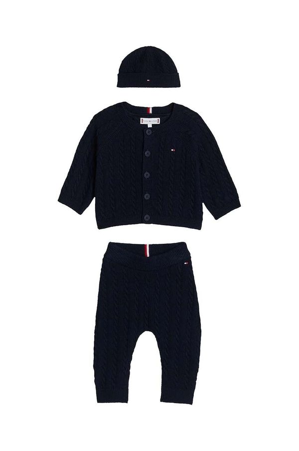 Tommy Hilfiger Dječji set s mješavinom vune Tommy Hilfiger 3-pack boja: crna, KN0KN01929