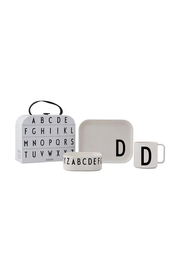 Design Letters Dječji set za doručak Design Letters Classics in a suitcase D 4-pack