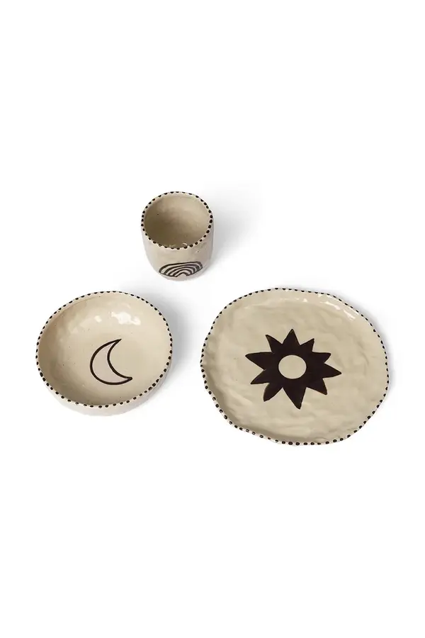 Ferm Living Dječji set za doručak ferm LIVING Naive Ceramic Set 3-pack