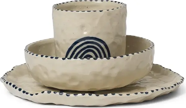 Ferm Living Dječji set za doručak ferm LIVING Naive Ceramic Set 3-pack