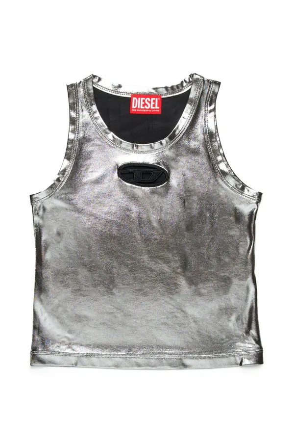 Diesel Dječji top Diesel TLYNYS T-SHIRT boja: srebrna, J02178