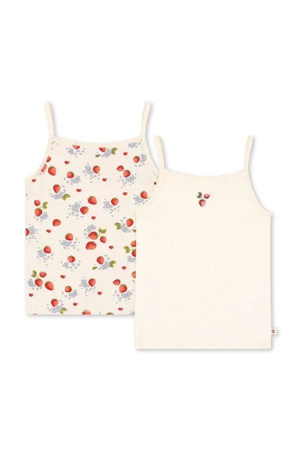 Konges Sløjd Dječji top Konges Sløjd BASIC 2 PACK STRAP TOP GOTS 2-pack boja: bež, KS102256