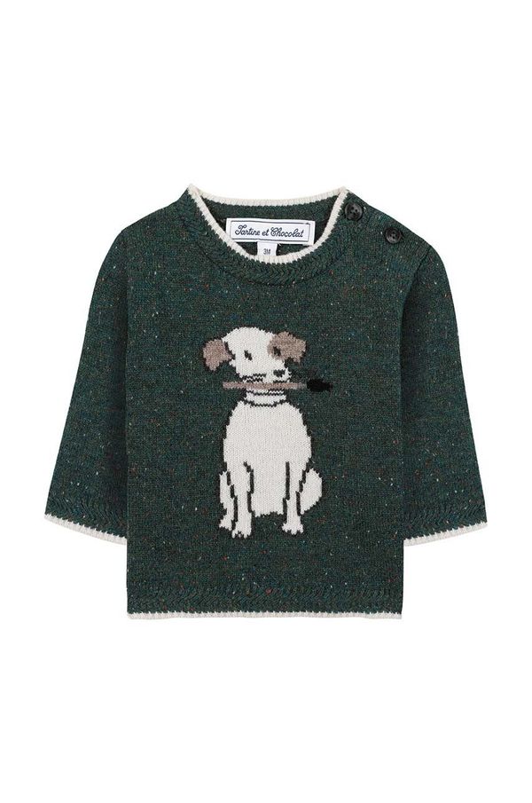 TARTINE ET CHOCOLAT Dječji vuneni pulover Tartine et Chocolat boja: zelena, TZ18141