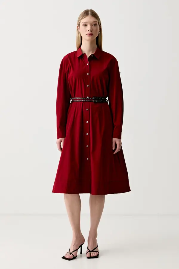 DKNY DKNY haljina A-kroja od pamuka s elastanom