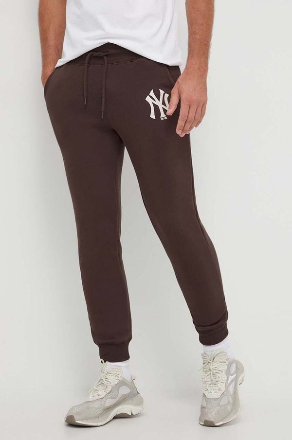 47brand Donji dio trenirke 47brand MLB New York Yankees boja: smeđa, s tiskom