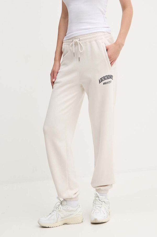 Abercrombie & Fitch Donji dio trenirke Abercrombie & Fitch boja: bež, s aplikacijom, KI147-4358