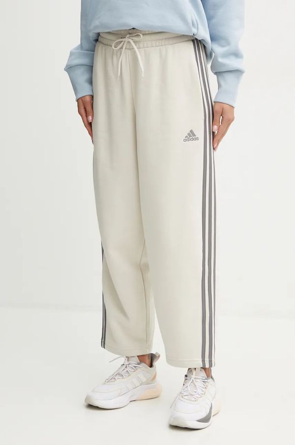 adidas Donji dio trenirke adidas Essentials boja: bež, široke, visoki struk, IY1744