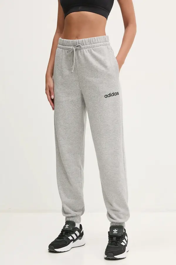adidas Donji dio trenirke adidas Essentials Linear za žene, boja: siva, bez uzorka, JC5953