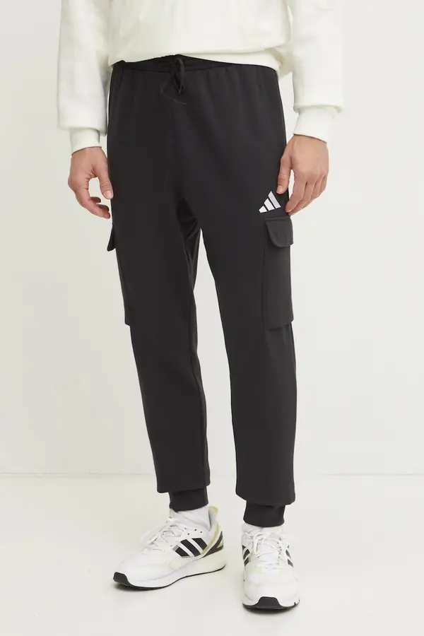 adidas Donji dio trenirke adidas Feelcozy boja: crna, bez uzorka, JE3820