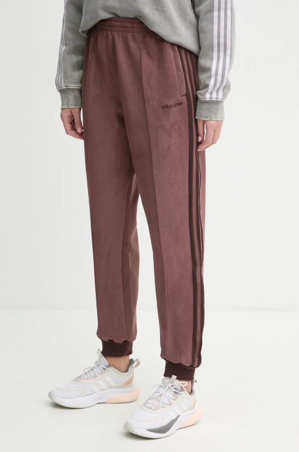 adidas Originals Donji dio trenirke adidas Originals boja: smeđa, s aplikacijom, IX1047