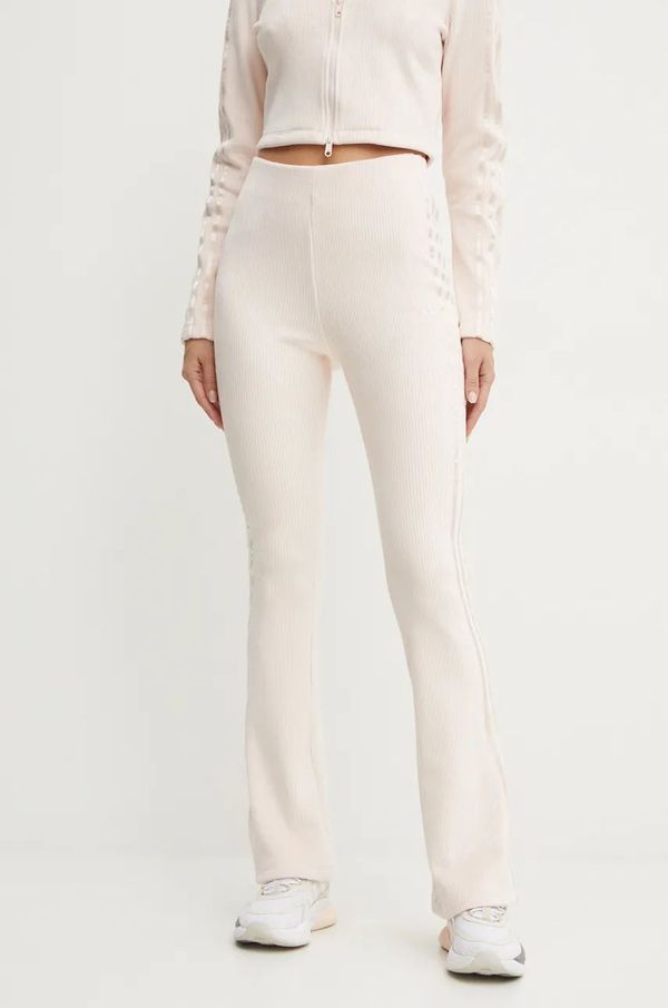 adidas Originals Donji dio trenirke adidas Originals Femme Galore Rib Flared Legging boja: ružičasta, s aplikacijom, JN3023
