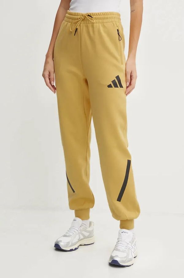 adidas Donji dio trenirke adidas ZNE boja: žuta, s tiskom, JE7847