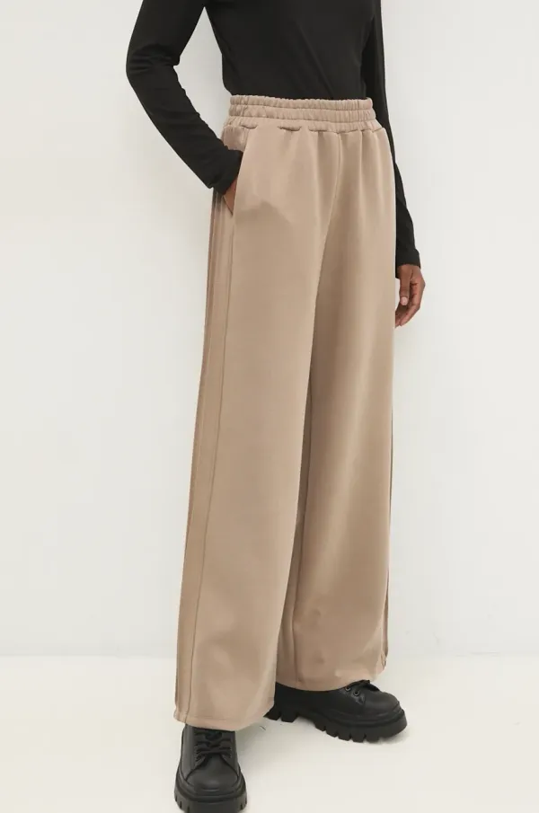 Answear Lab Donji dio trenirke Answear Lab boja: bež, bez uzorka