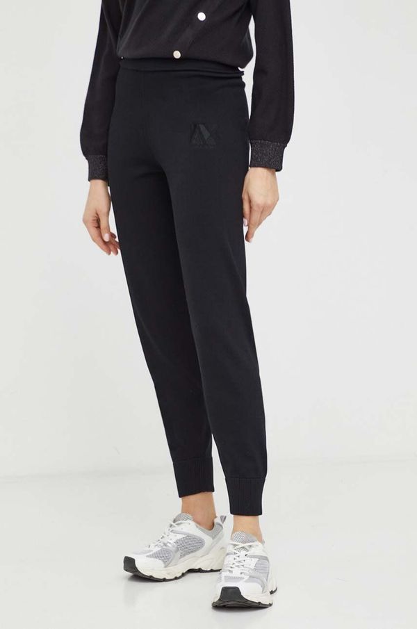 Armani Exchange Donji dio trenirke Armani Exchange boja: crna, s aplikacijom