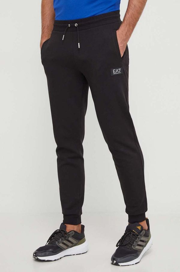 EA7 Emporio Armani Donji dio trenirke EA7 Emporio Armani boja: crna, bez uzorka