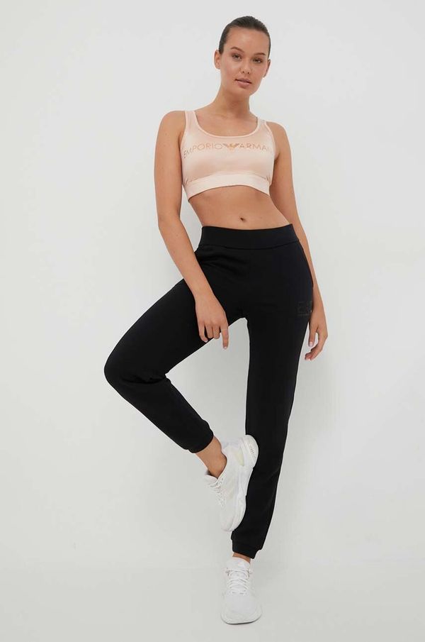 EA7 Emporio Armani Donji dio trenirke EA7 Emporio Armani boja: crna, glatki materijal