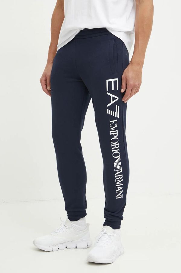EA7 Emporio Armani Donji dio trenirke EA7 Emporio Armani boja: tamno plava, s tiskom, PJ07Z.8NPPB5