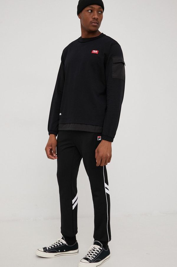 Fila Donji dio trenirke Fila za muškarce, boja: crna, s aplikacijom