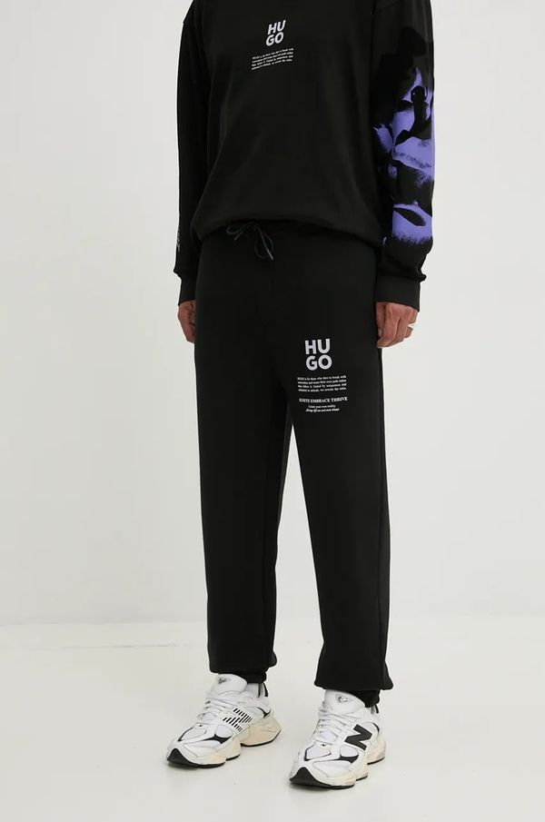 Hugo Donji dio trenirke HUGO boja: crna, s tiskom, 50521273