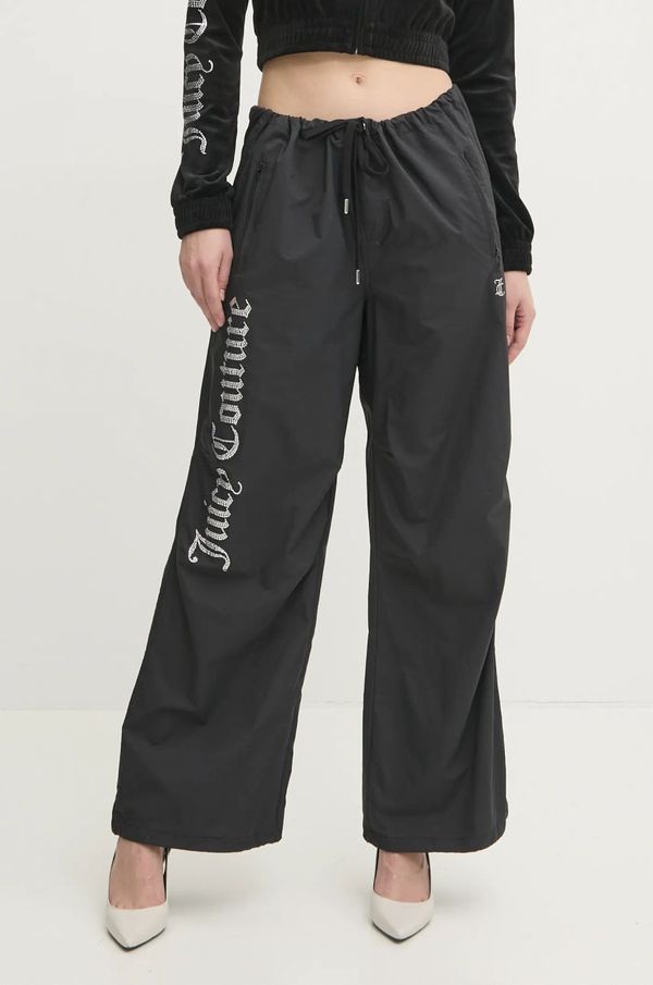 Juicy Couture Donji dio trenirke Juicy Couture AYLA PARACHUTE PANT boja: crna, s aplikacijom, JCWBJ24306