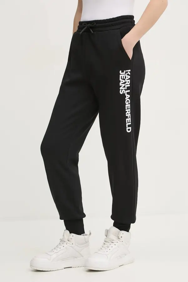 Karl Lagerfeld Jeans Donji dio trenirke Karl Lagerfeld Jeans boja: crna, s tiskom, A1W10058