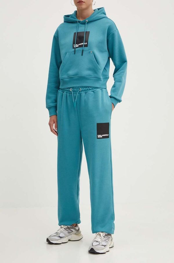 Karl Lagerfeld Jeans Donji dio trenirke Karl Lagerfeld Jeans boja: tirkizna, s tiskom, 245J1000