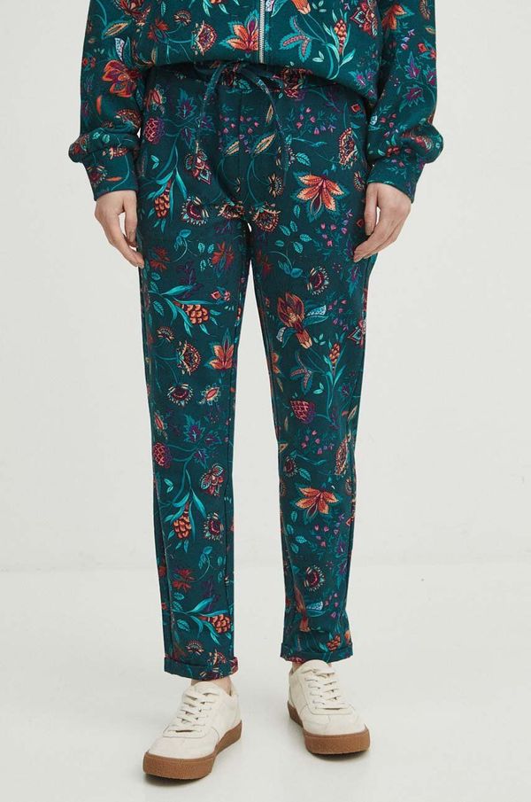 Medicine Donji dio trenirke Medicine za žene, boja: tirkizna, ravni kroj, visoki struk