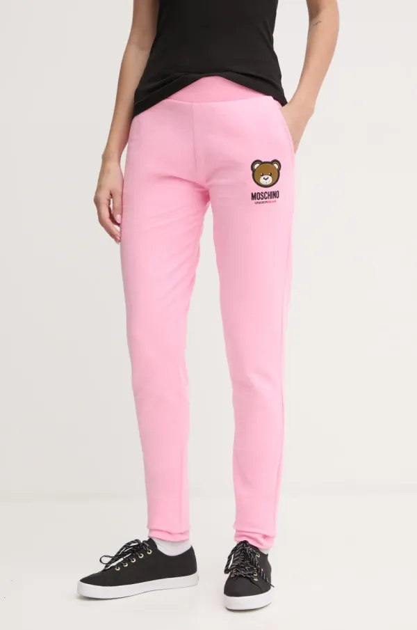 Moschino Underwear Donji dio trenirke Moschino Underwear boja: ružičasta, s aplikacijom, A68904413