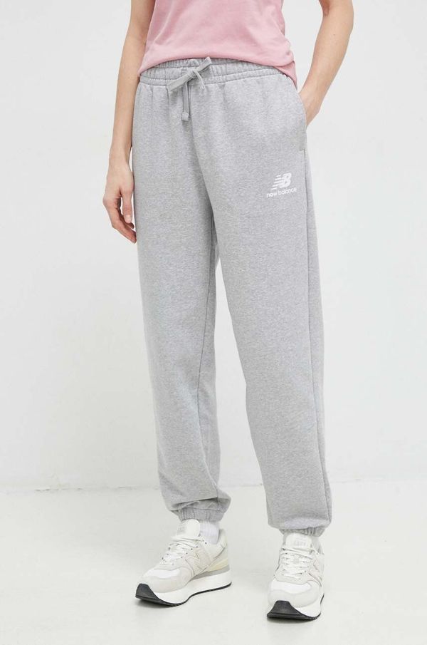 New Balance Donji dio trenirke New Balance boja: siva, glatki materijal