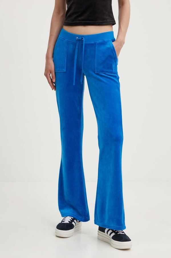 Juicy Couture Donji dio trenirke od velura Juicy Couture CAISA LOW RISE PANT bez uzorka, JCSEBJ008